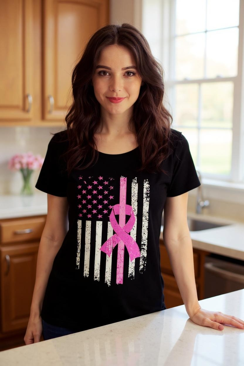 Thin Pink Line Cancer Awareness Tee
