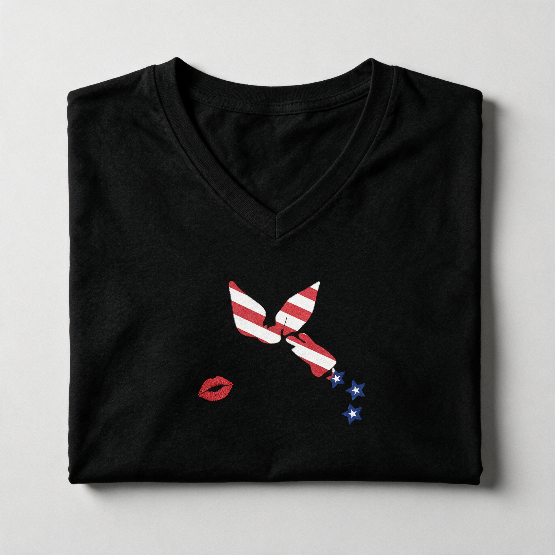 Rosie veteran shirt, black v-neck